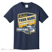 Personalize Fishing Trip Custom Kids T-Shirt thumb 0