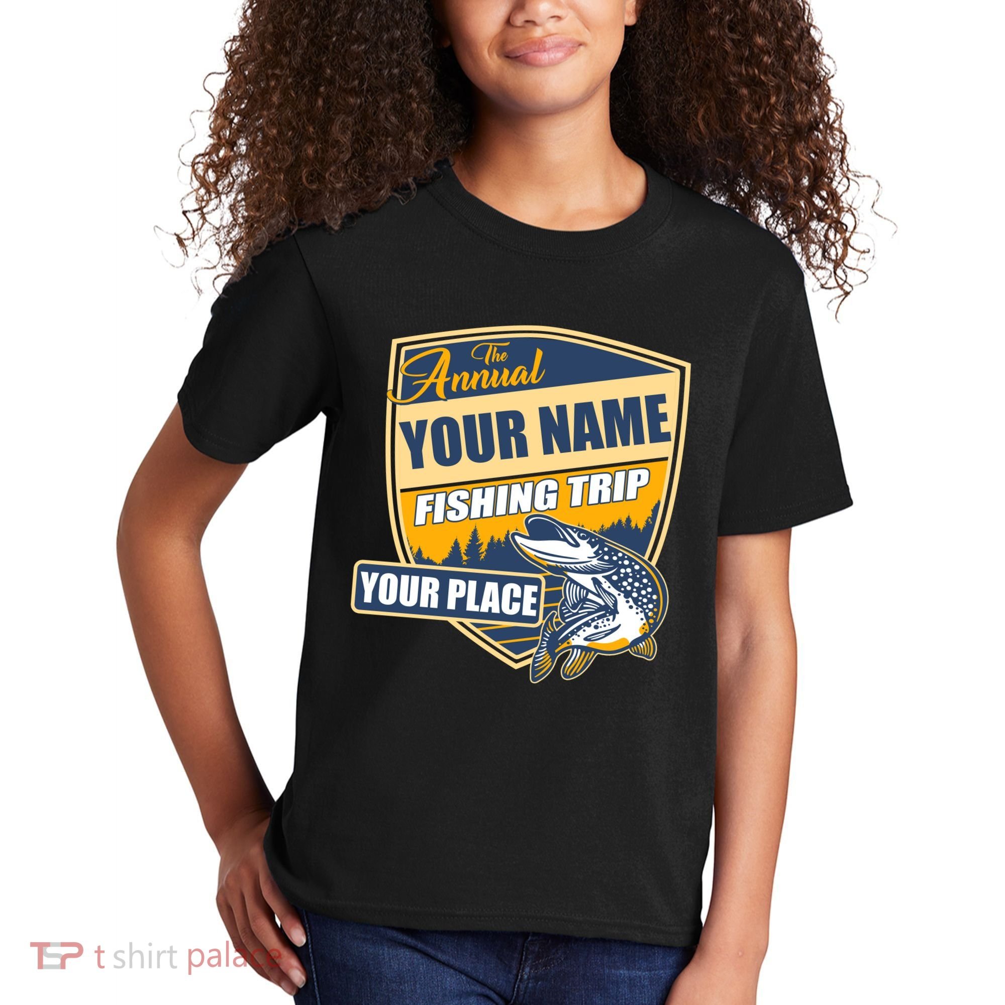 Personalize Fishing Trip Custom Kids T-Shirt