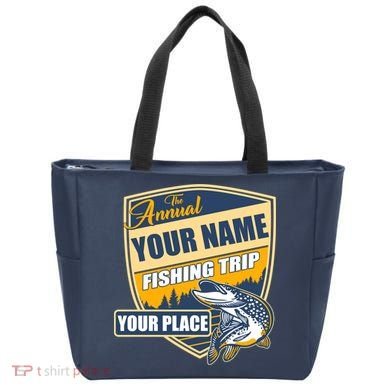 Personalize Fishing Trip Custom Tote Bag