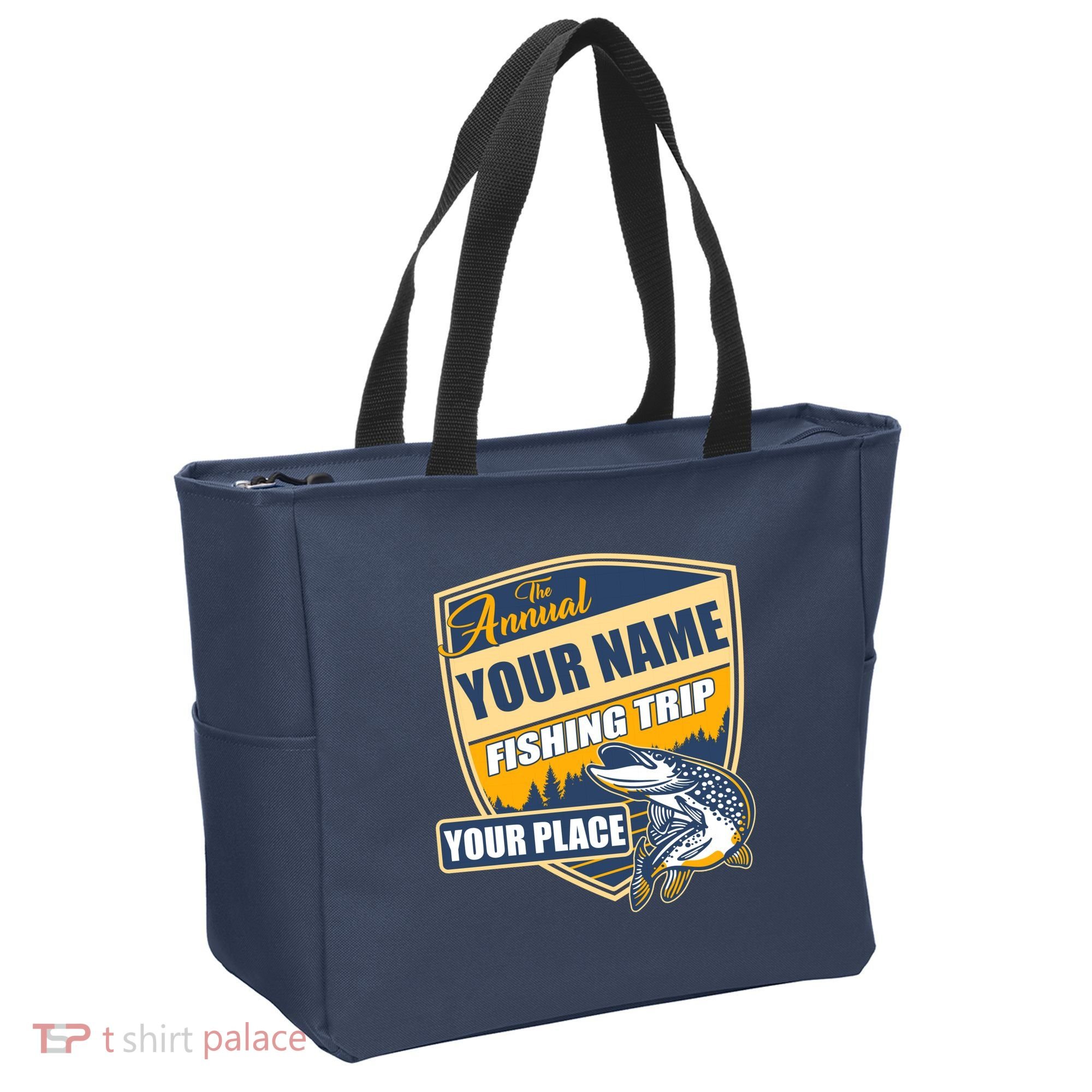 Personalize Fishing Trip Custom Tote Bag