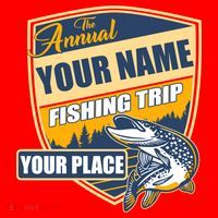 Personalize Fishing Trip Custom Santa Hat thumb 1