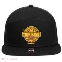 Personalize Home Homegrown Produce Custom Farmer 7 Panel Mesh Trucker Snapback Hat thumb 0