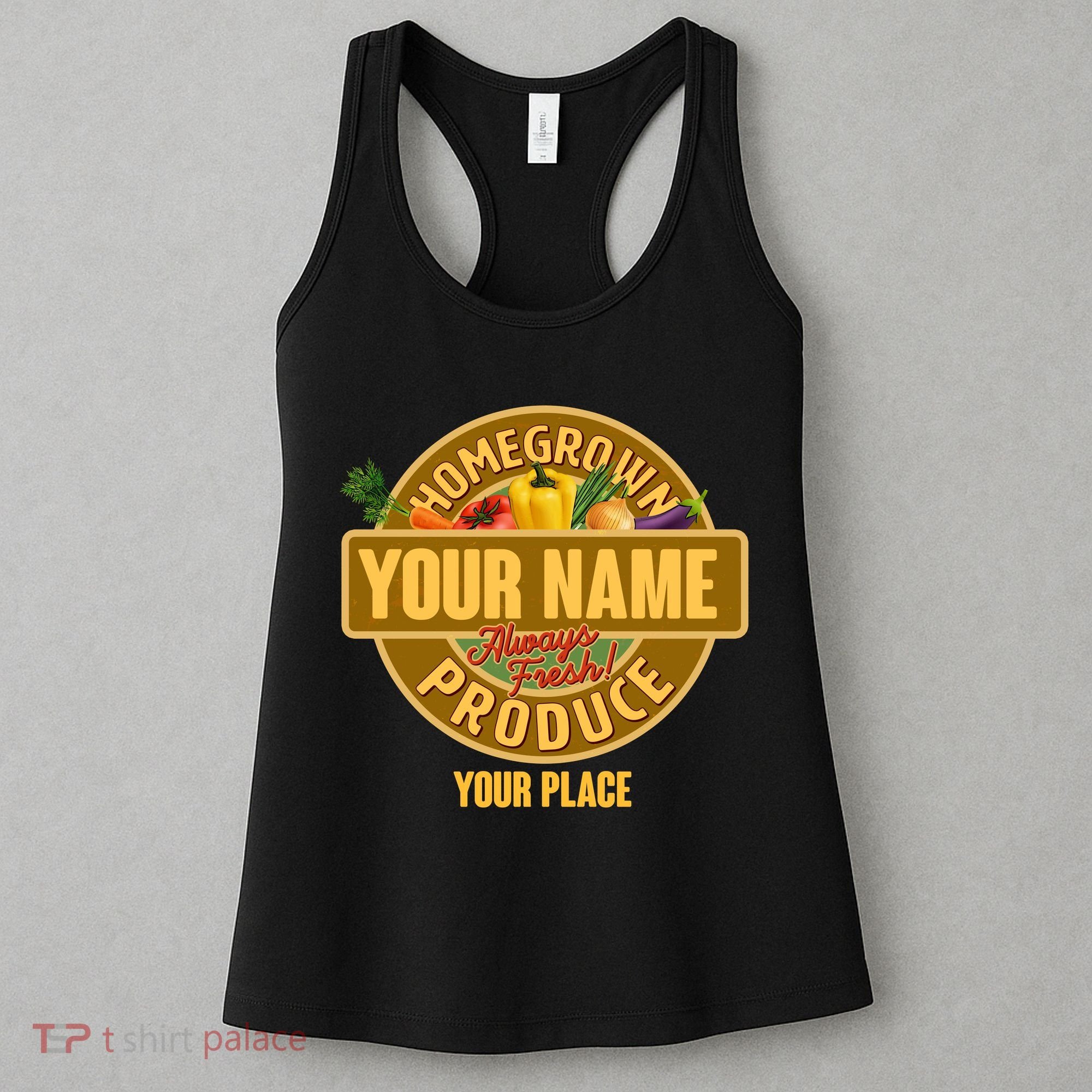 Personalize Home Homegrown Produce Custom Farmer Women's Tank Top