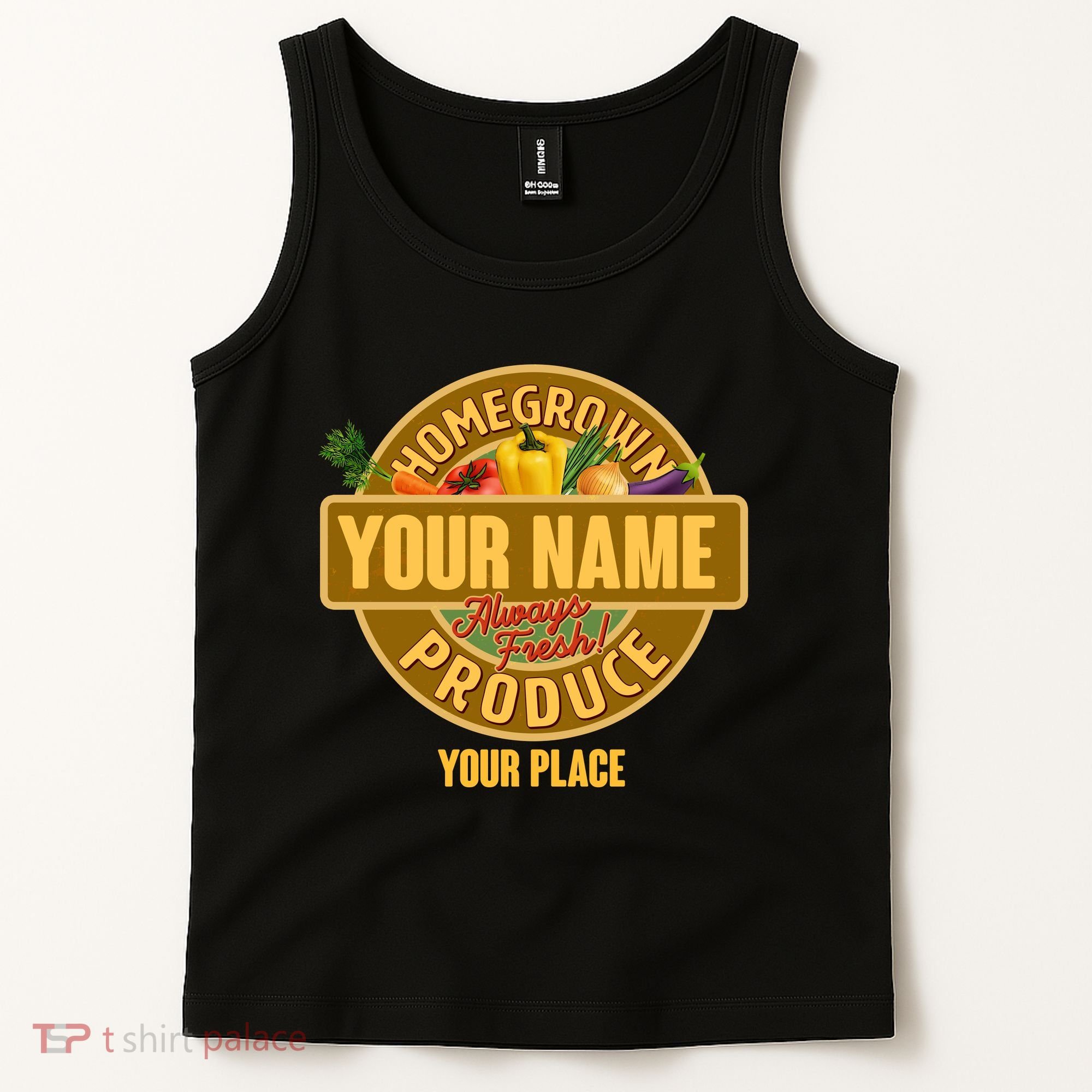 Personalize Home Homegrown Produce Custom Farmer Tank Top