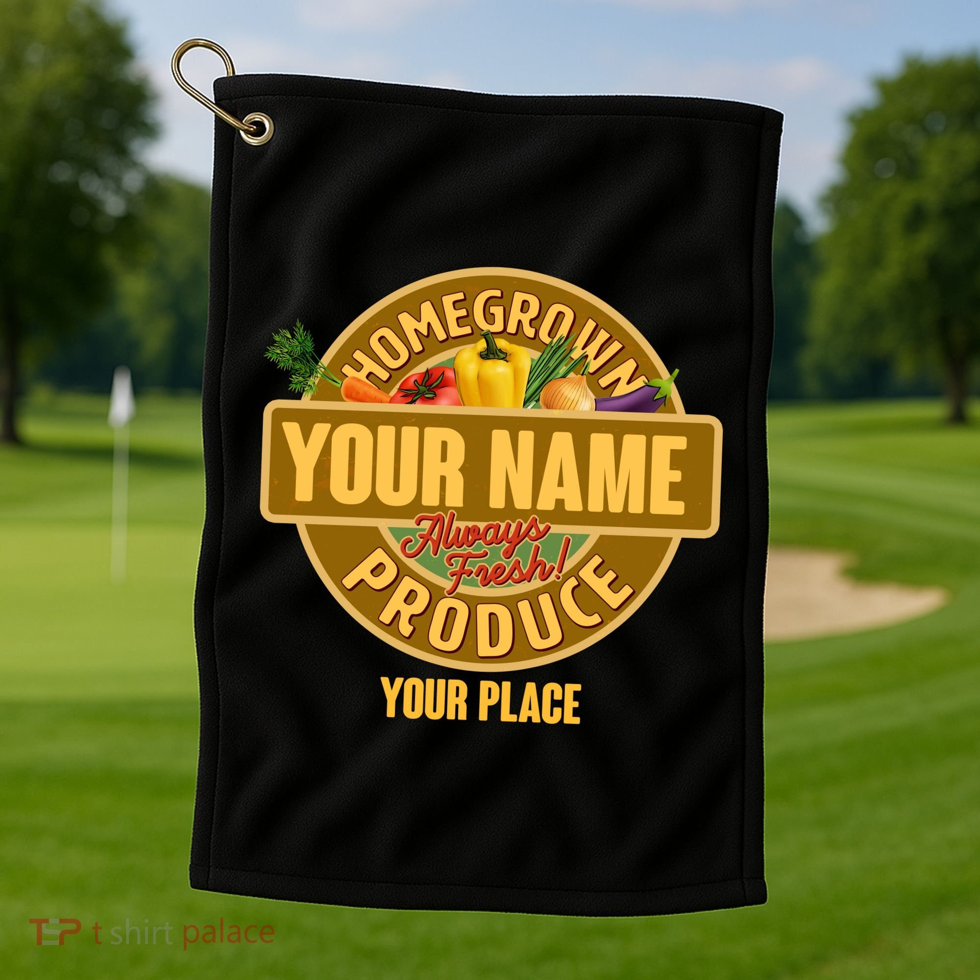 Personalize Home Homegrown Produce Custom Farmer Golf Towel