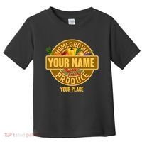 Personalize Home Homegrown Produce Custom Farmer Toddler T-Shirt thumb 0