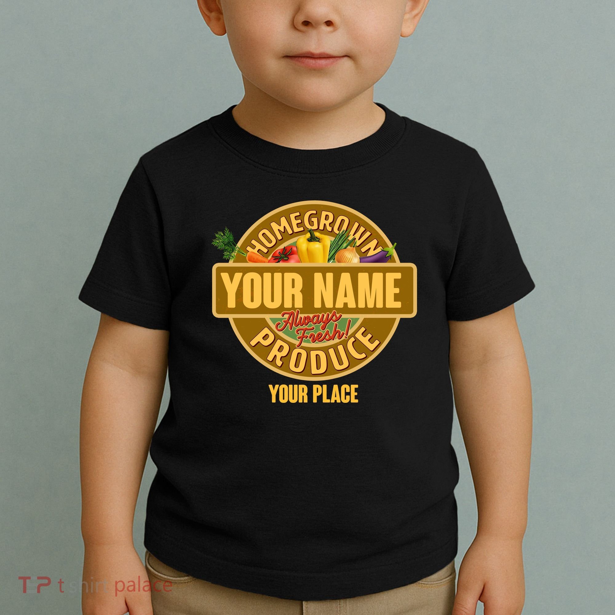Personalize Home Homegrown Produce Custom Farmer Toddler T-Shirt