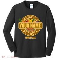 Personalize Home Homegrown Produce Custom Farmer Kids Long Sleeve Shirt thumb 0