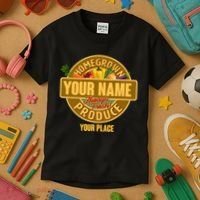 Personalize Home Homegrown Produce Custom Farmer Kids T-Shirt thumb 3