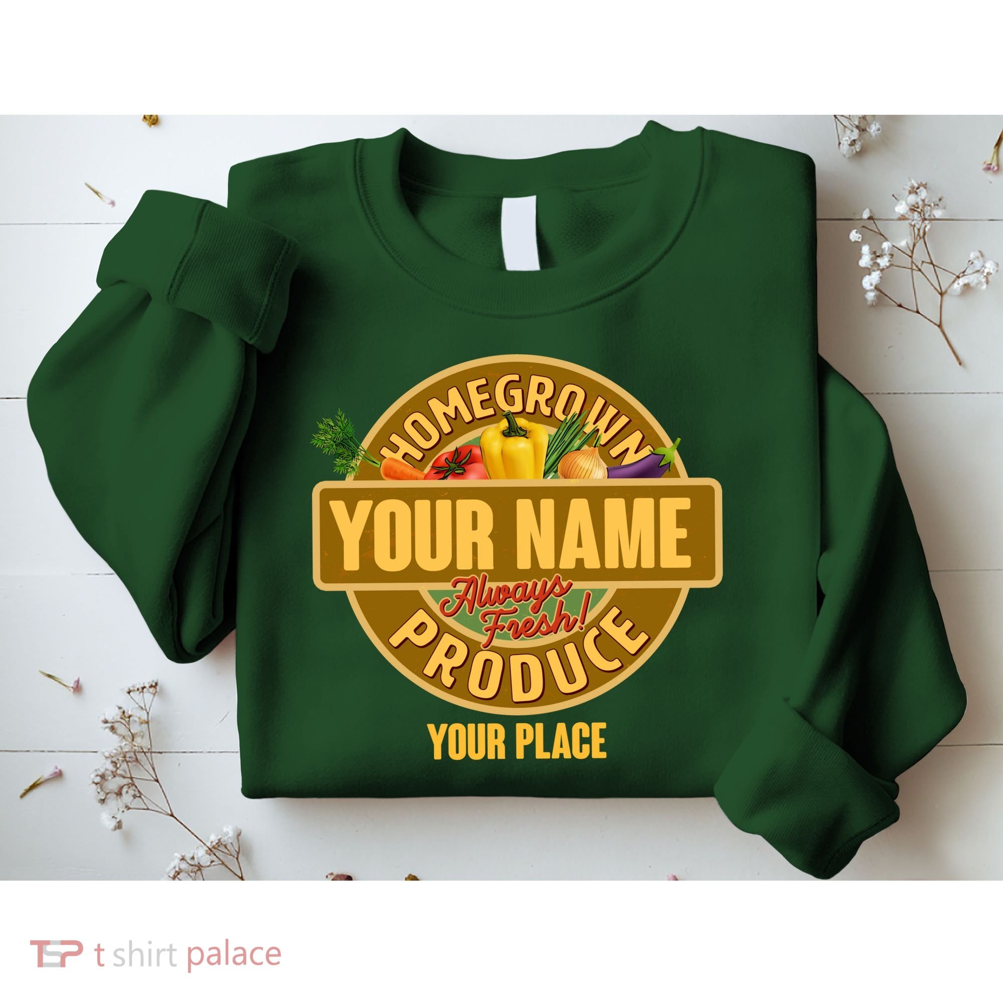 Personalize Home Homegrown Produce Custom Farmer Sweatshirt
