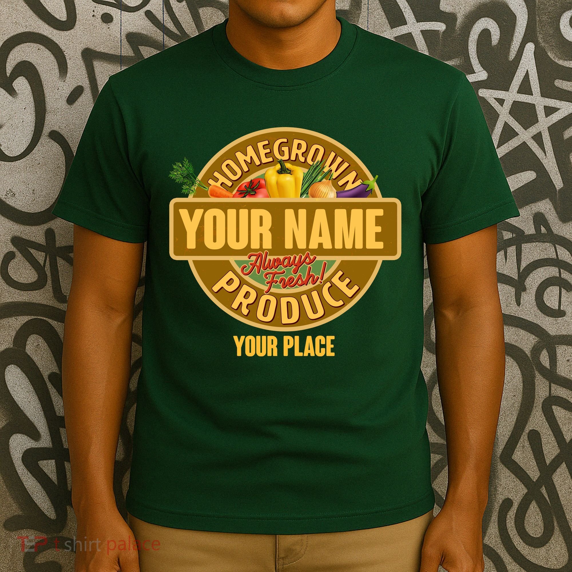 Personalize Home Homegrown Produce Custom Farmer T-Shirt