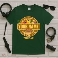 Personalize Home Homegrown Produce Custom Farmer T-Shirt thumb 5