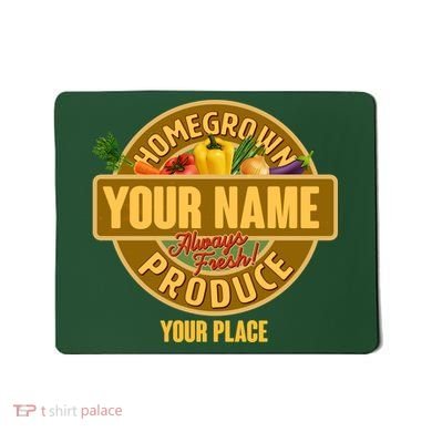 Personalize Home Homegrown Produce Custom Farmer Mousepad
