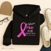 Personalize I Wear Pink For My Custom Breast Cancer Hoodie thumb 4