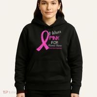 Personalize I Wear Pink For My Custom Breast Cancer Hoodie thumb 5