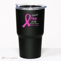 Personalize I Wear Pink For My Custom Breast Cancer Tumbler thumb 0