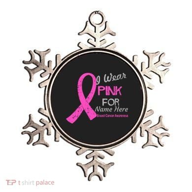 Personalize I Wear Pink For My Custom Breast Cancer Ornament
