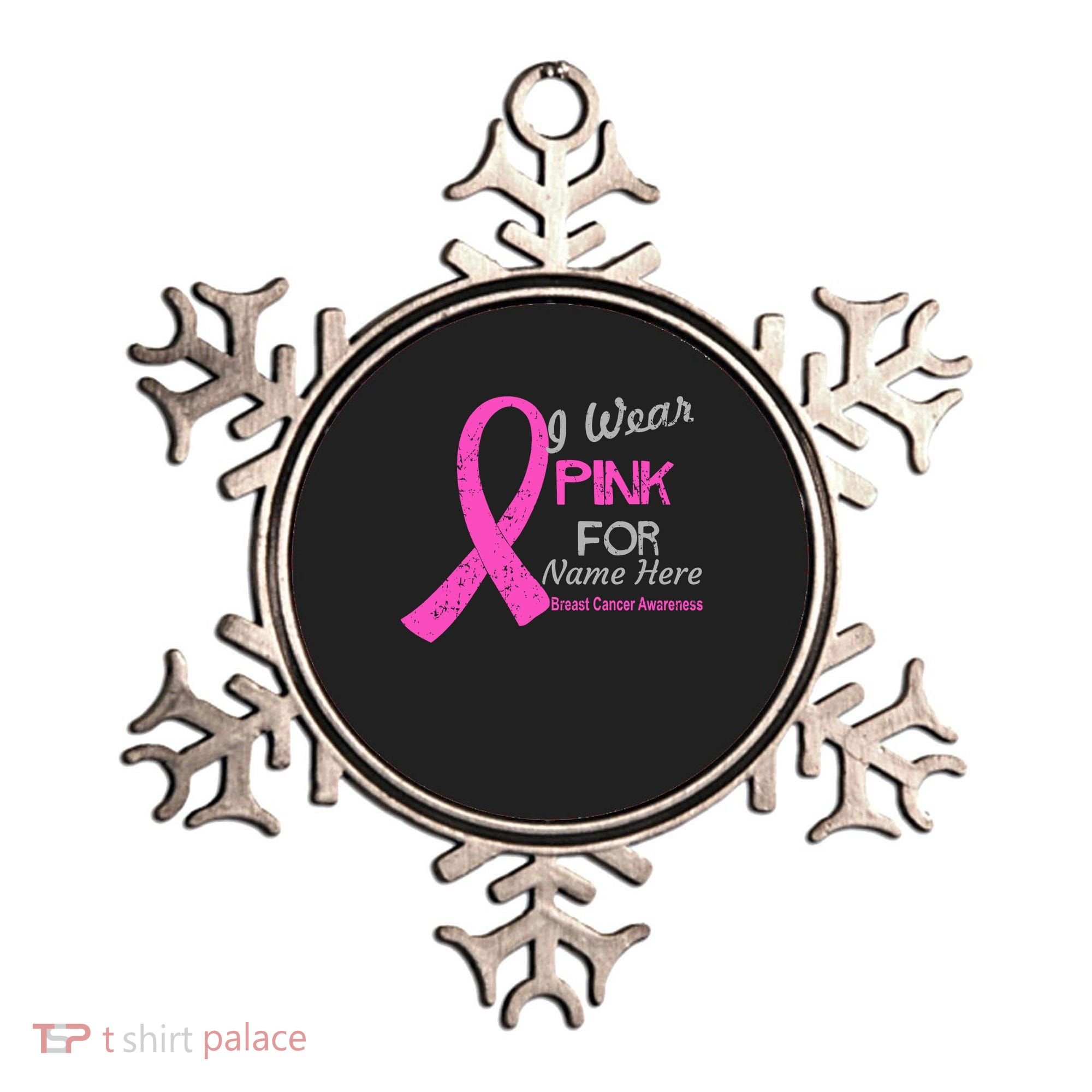 Personalize I Wear Pink For My Custom Breast Cancer Ornament