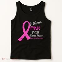 Personalize I Wear Pink For My Custom Breast Cancer Tank Top thumb 2