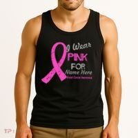 Personalize I Wear Pink For My Custom Breast Cancer Tank Top thumb 3