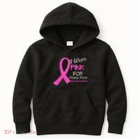 Personalize I Wear Pink For My Custom Breast Cancer Kids Hoodie thumb 0