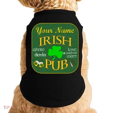 Personalize Irish Pub St Patricks Day Custom Doggie Tank