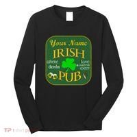 Personalize Irish Pub St Patricks Day Custom Long Sleeve Shirt thumb 0
