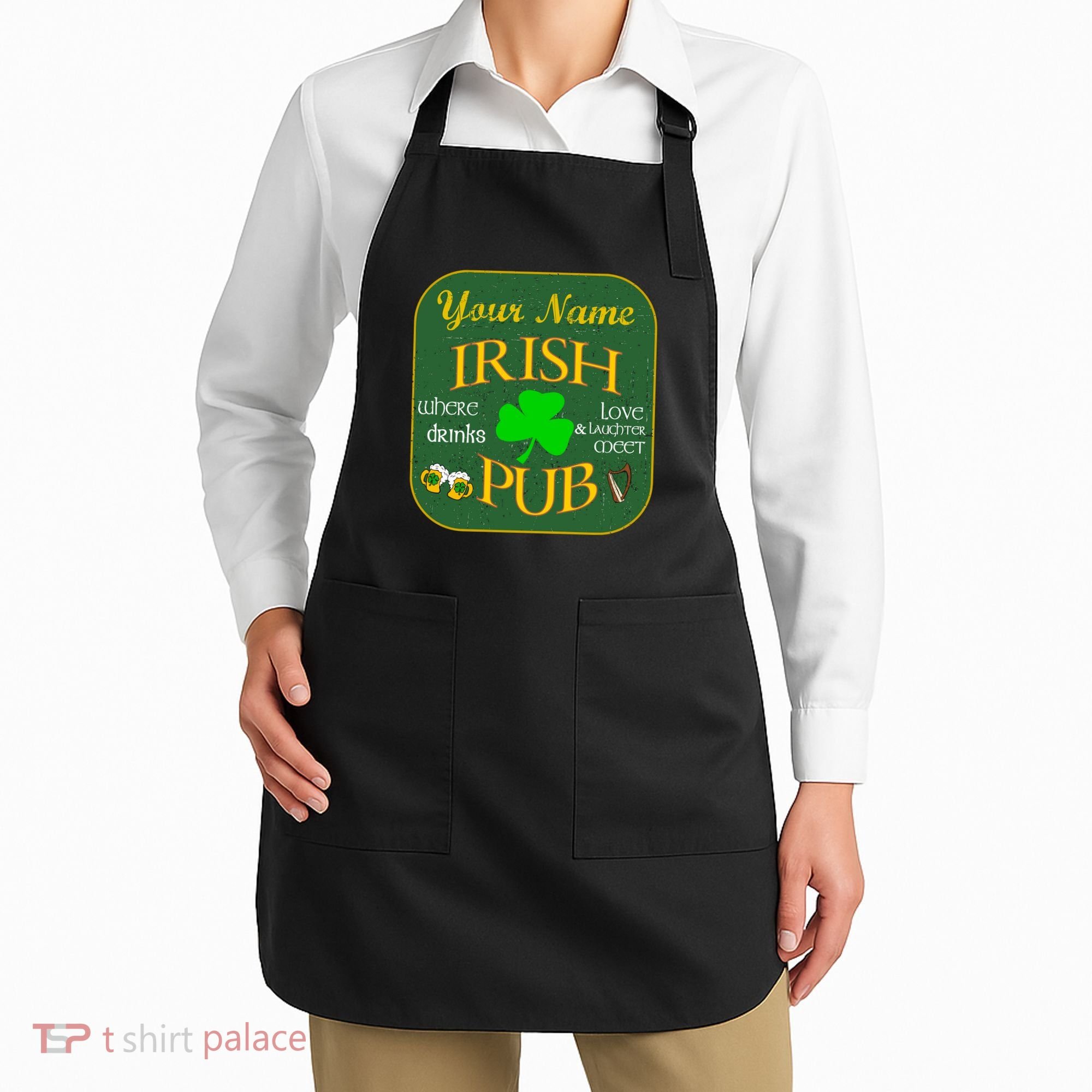 Personalize Irish Pub St Patricks Day Custom Apron