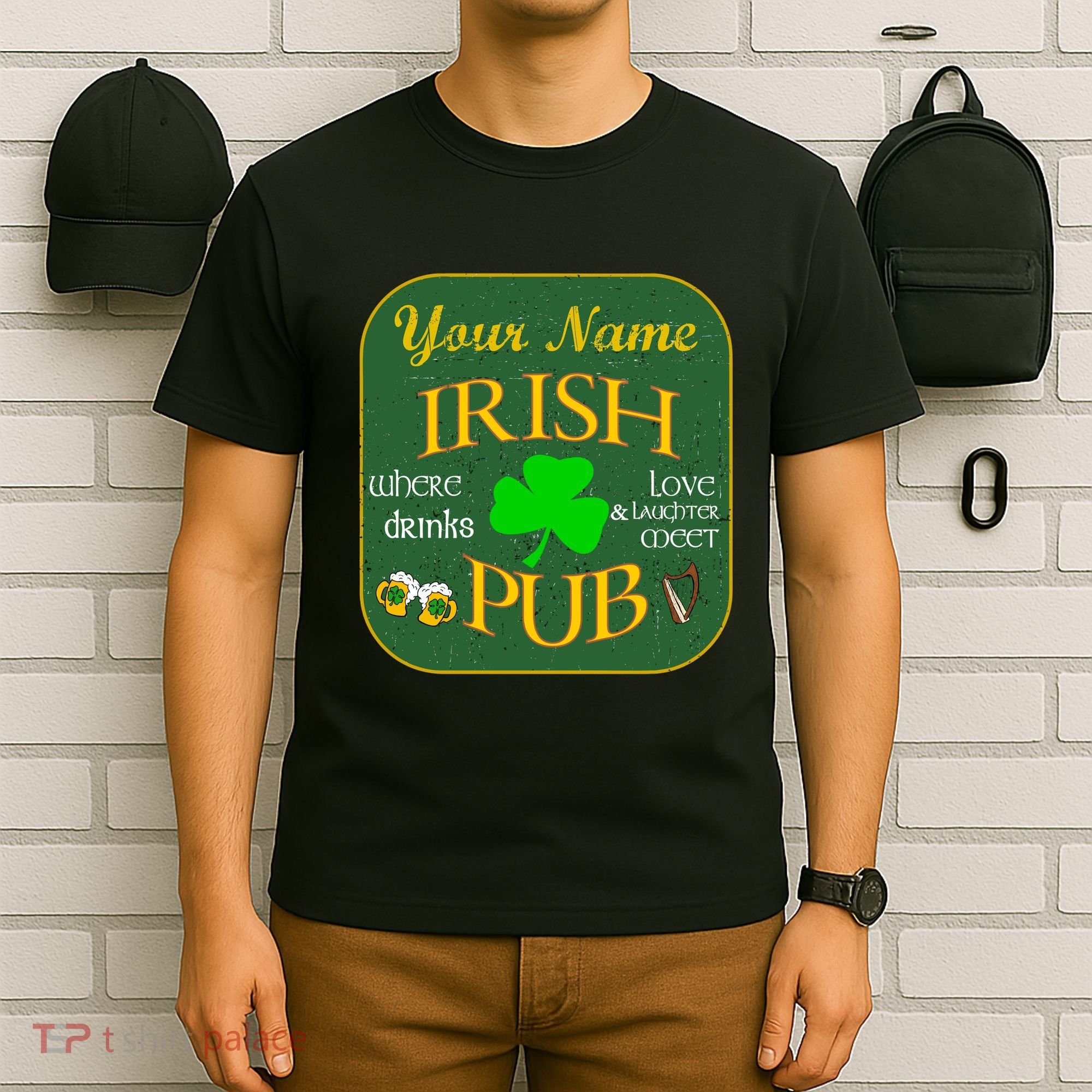 Personalize Irish Pub St Patricks Day Custom T-Shirt