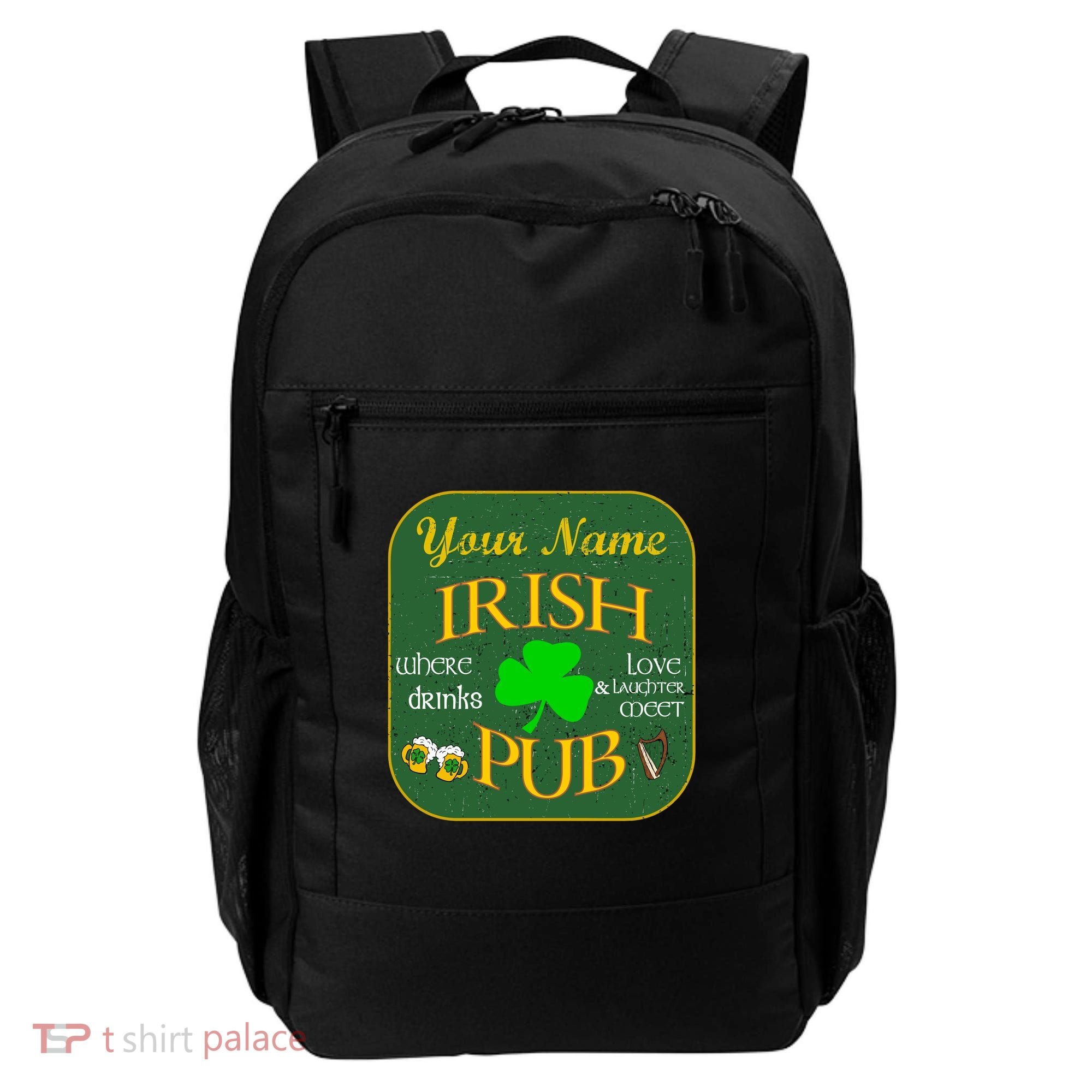 Personalize Irish Pub St Patricks Day Custom Backpack
