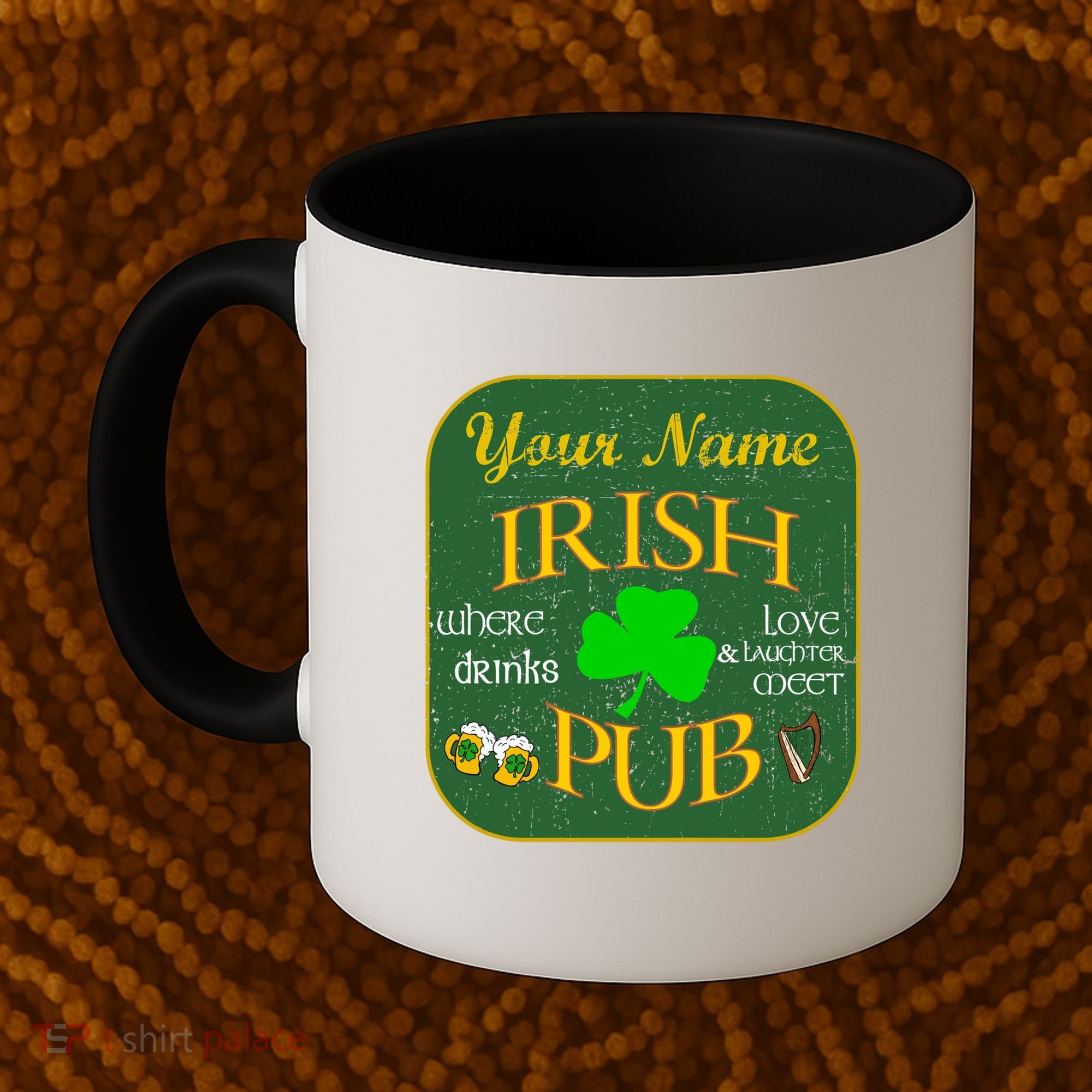 Personalize Irish Pub St Patricks Day Custom Coffee Mug