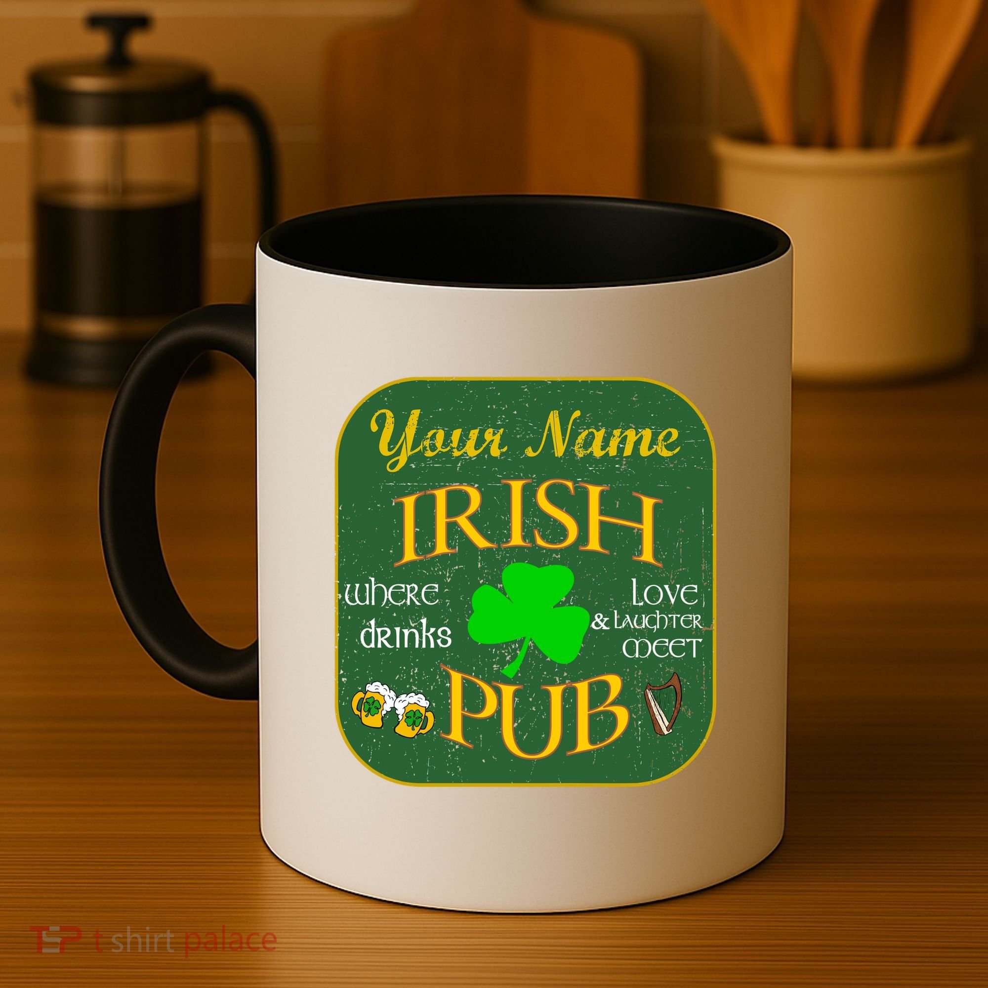 Personalize Irish Pub St Patricks Day Custom Coffee Mug