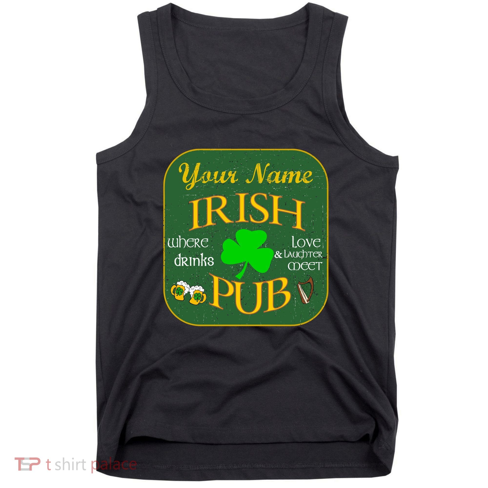 Personalize Irish Pub St Patricks Day Custom Tank Top