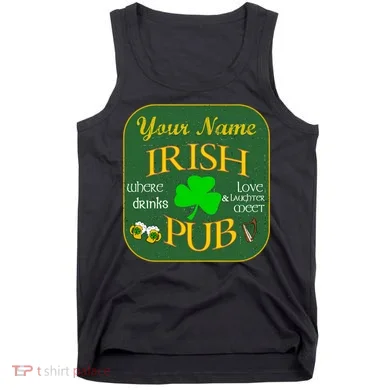 Personalize Irish Pub St Patricks Day Custom Tank Top