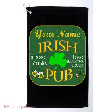 Personalize Irish Pub St Patricks Day Custom Golf Towel