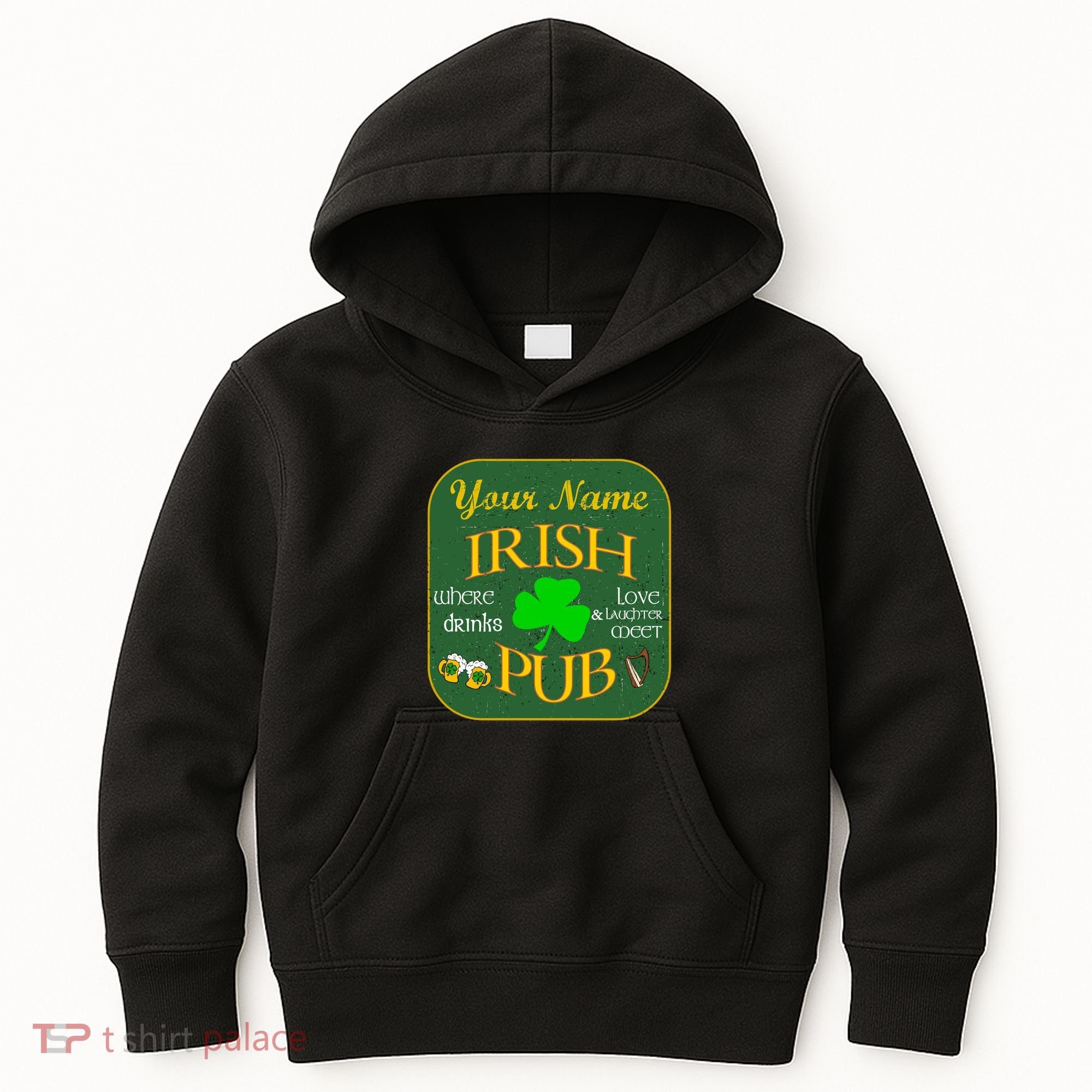 Personalize Irish Pub St Patricks Day Custom Kids Hoodie