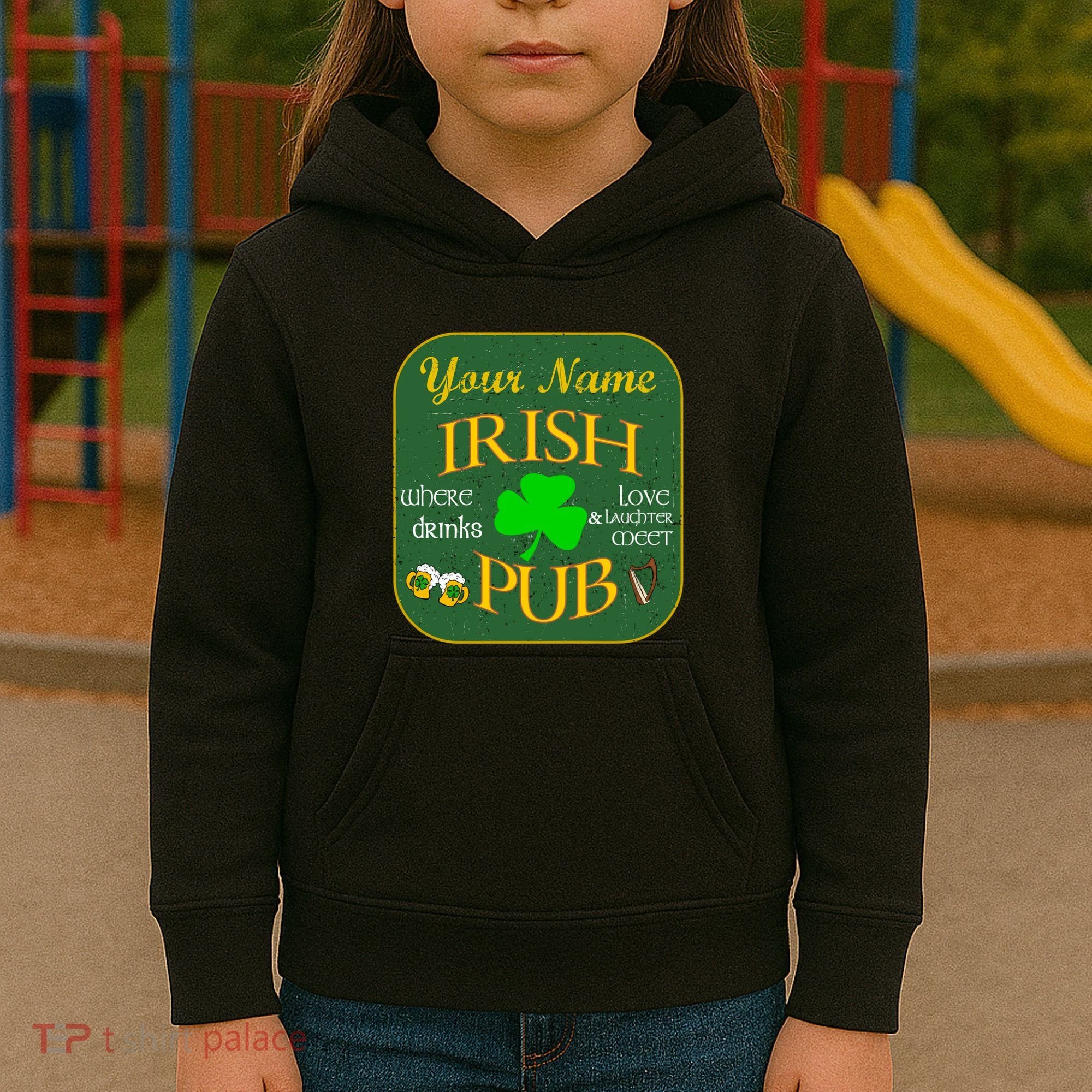 Personalize Irish Pub St Patricks Day Custom Kids Hoodie