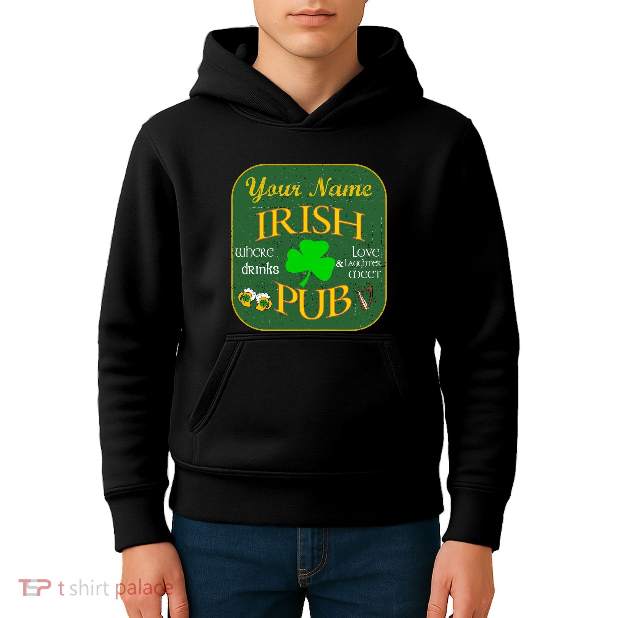 Personalize Irish Pub St Patricks Day Custom Kids Hoodie