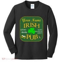 Personalize Irish Pub St Patricks Day Custom Kids Long Sleeve Shirt thumb 0
