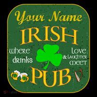 Personalize Irish Pub St Patricks Day Custom Kids Long Sleeve Shirt thumb 2