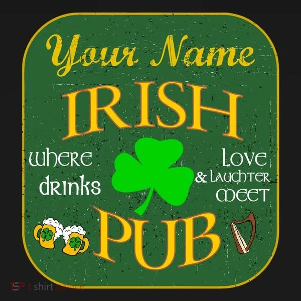 Personalize Irish Pub St Patricks Day Custom Kids Long Sleeve Shirt