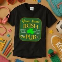 Personalize Irish Pub St Patricks Day Custom Kids T-Shirt thumb 3