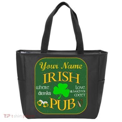 Personalize Irish Pub St Patricks Day Custom Tote Bag