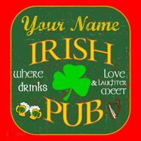 Personalize Irish Pub St Patricks Day Custom Santa Hat thumb 1