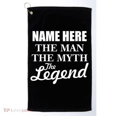 Personalize Name The Man Myth Legend Custom Golf Towel