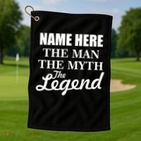 Personalize Name The Man Myth Legend Custom Golf Towel thumb 1