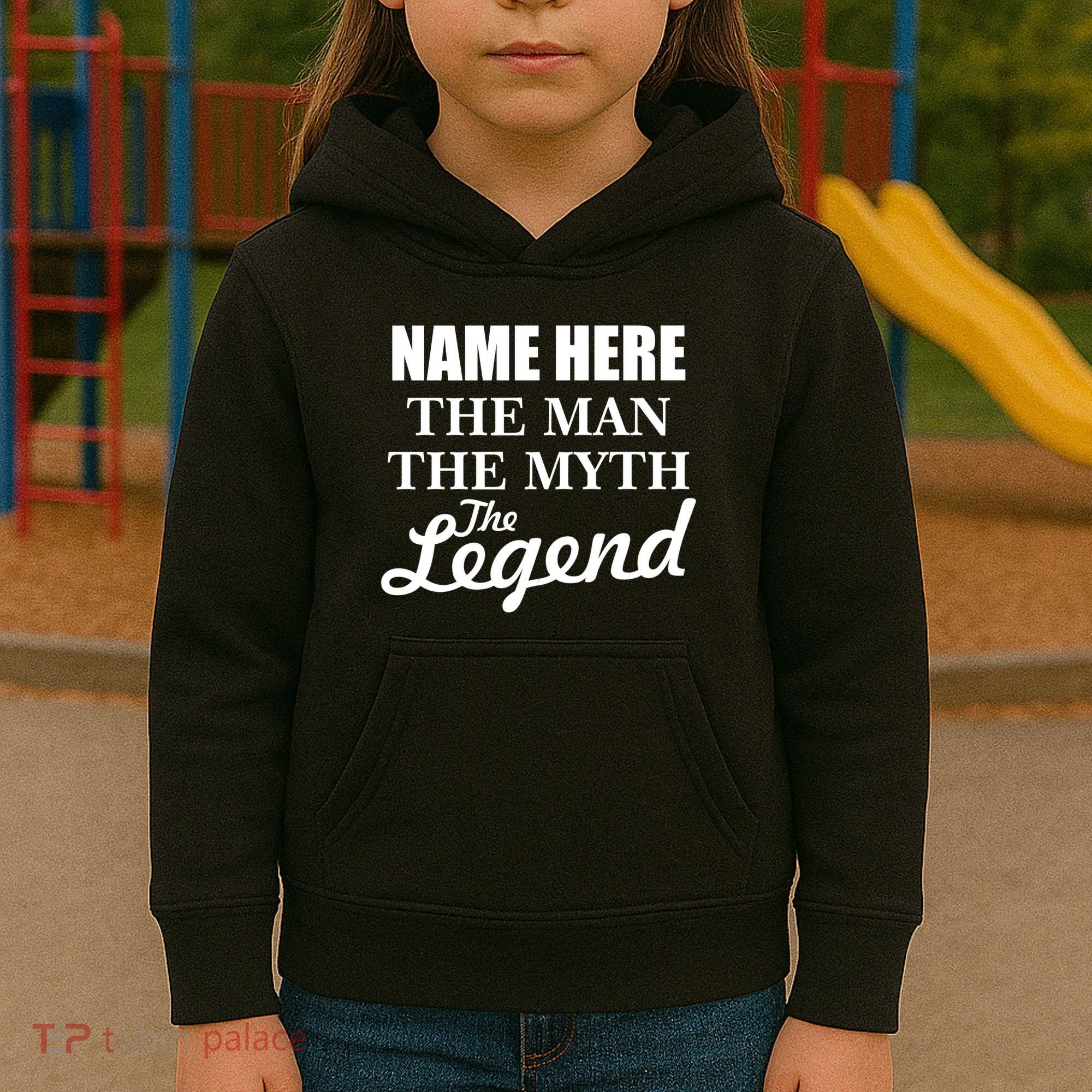 Personalize Name The Man Myth Legend Custom Kids Hoodie