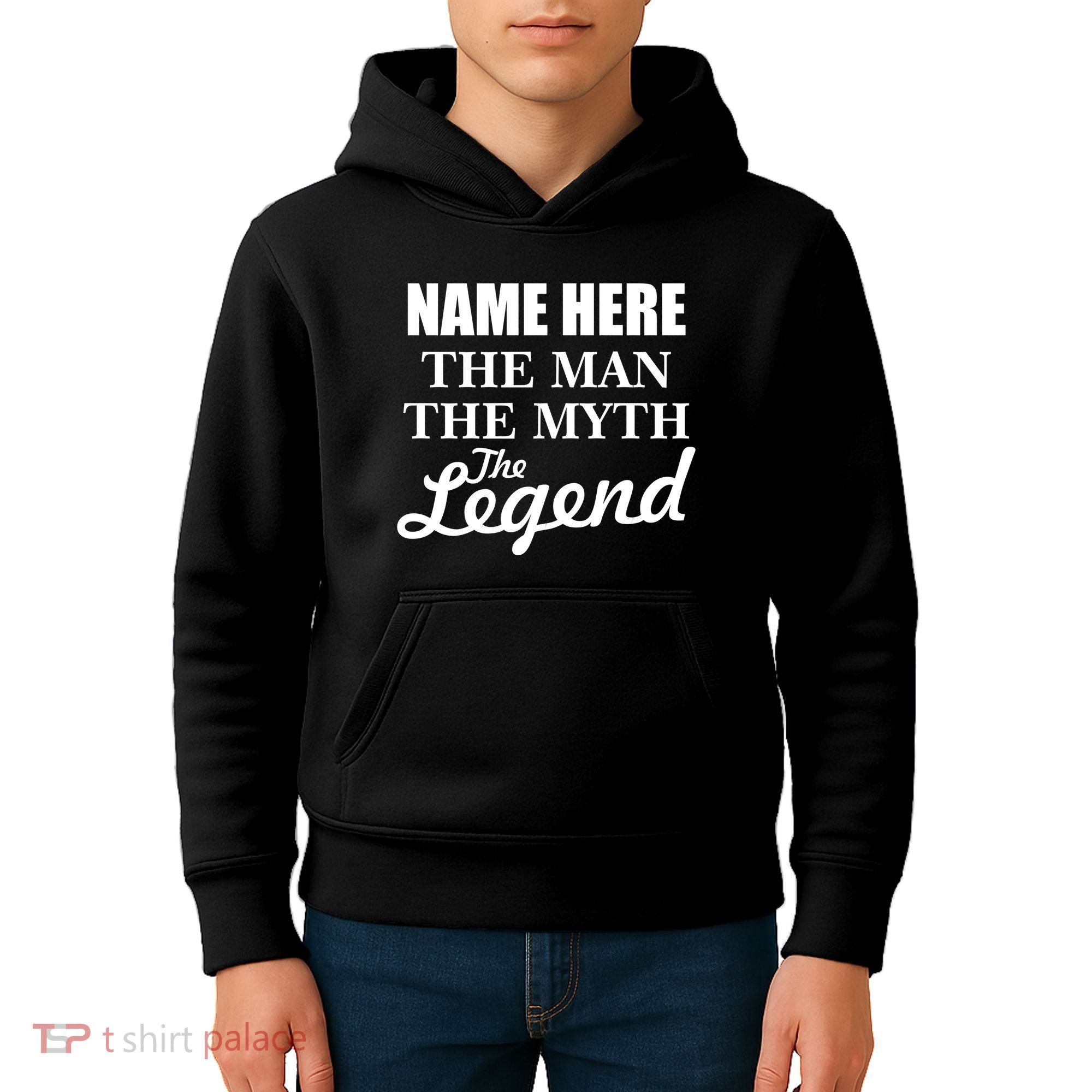Personalize Name The Man Myth Legend Custom Kids Hoodie
