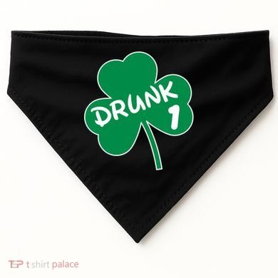 Personalize St Patricks Day Matching Custom Drunk USA-Made Doggie Bandana