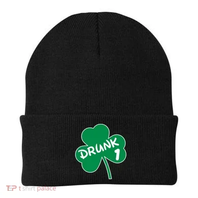 Personalize St Patricks Day Matching Custom Drunk Beanie
